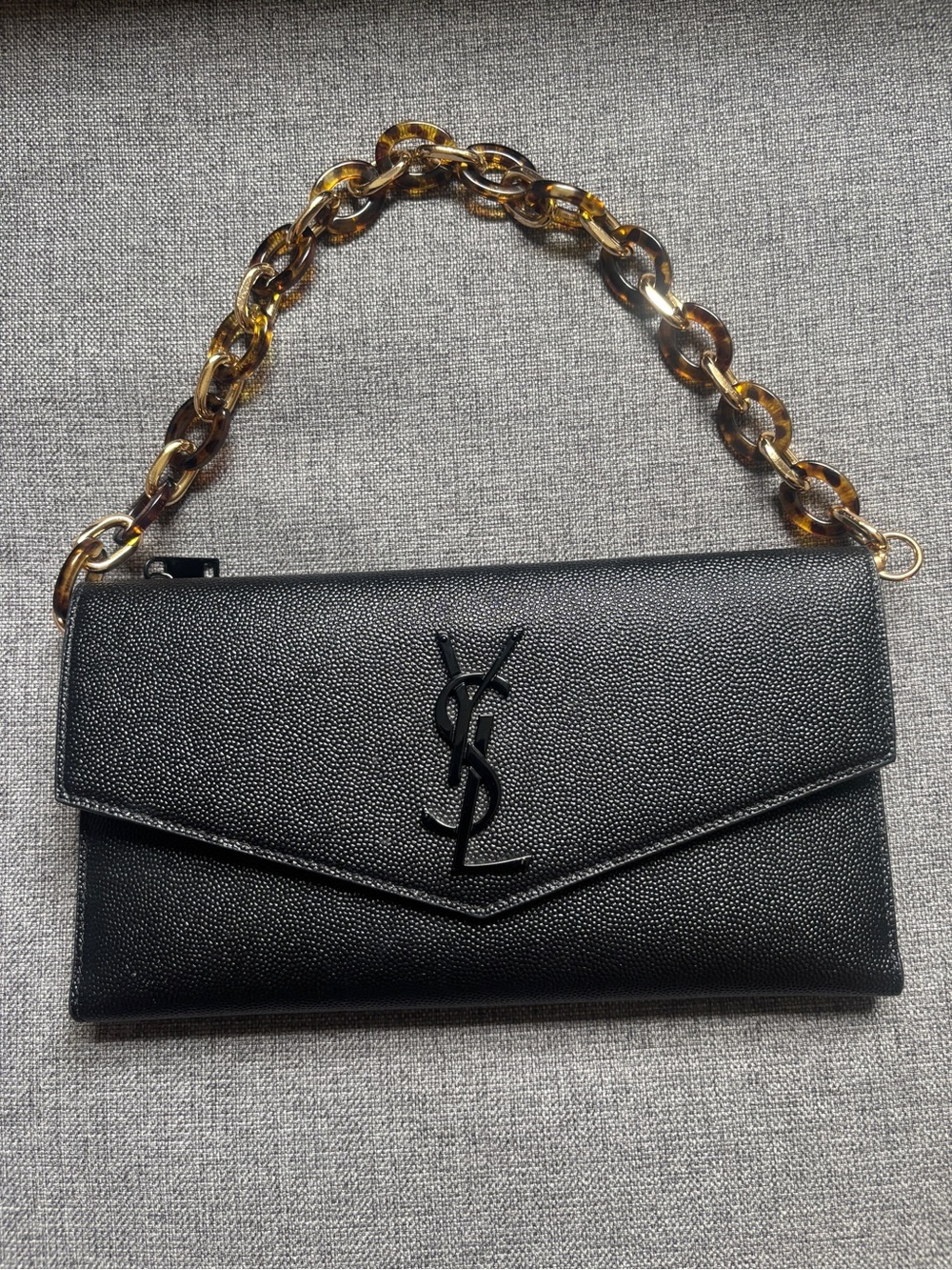 Yves Saint Laurent Black Leather Envelope Wallet Caviar - Picture 10 of 11